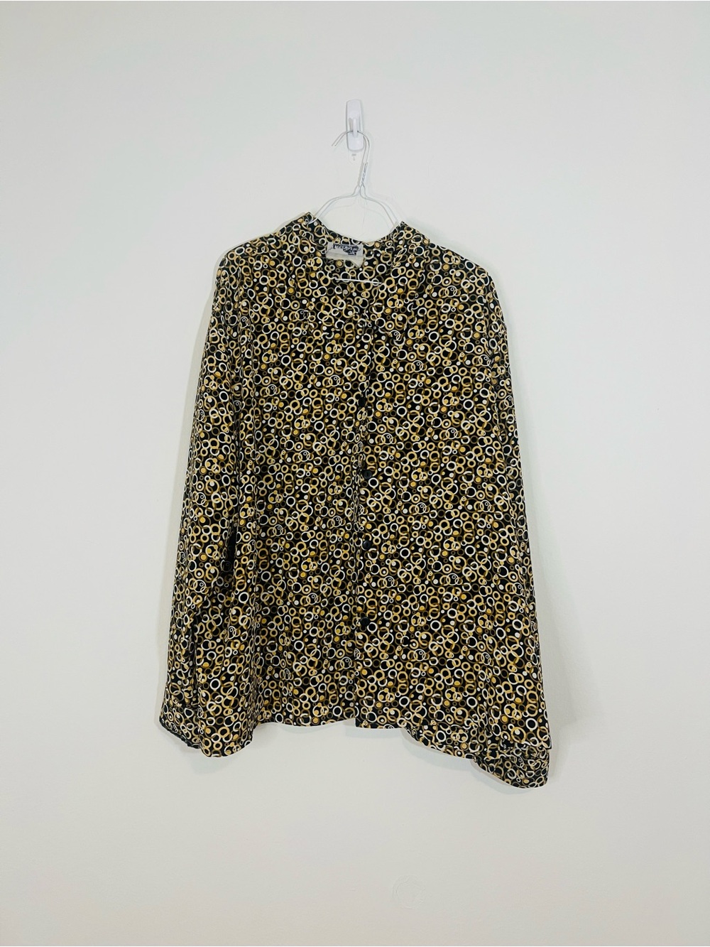 Black & Gold Printed Long-Sleeve Shirt